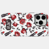 Monogrammed Waterverf Floral Botanical iPhone Case-Mate iPhone Case (Achterkant (horizontaal))