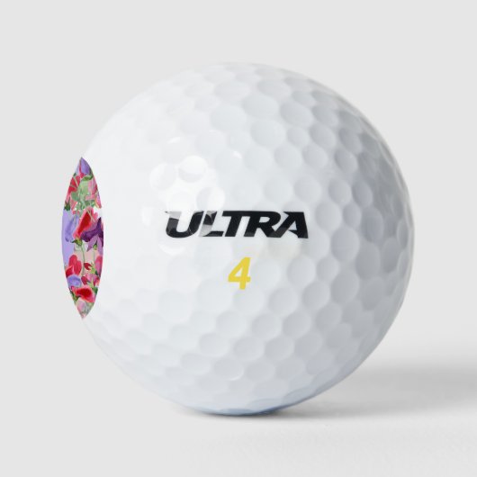  Monogrammed Waterverf Floral Golfballen (Logo)