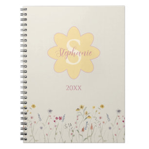 Monogrammed Waterverf Floral Notitieboek