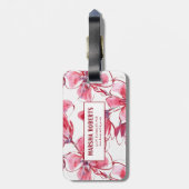Monogrammed Waterverf Flowers Bagagelabel (Achterkant verticaal)