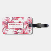 Monogrammed Waterverf Flowers Bagagelabel (Achterkant horizontaal)