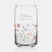 Monogrammed Waterverf Kleurrijke Wildflower Meadow Blikvorm Glas (Voorkant)