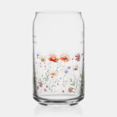 Monogrammed Waterverf Kleurrijke Wildflower Meadow Blikvorm Glas (Links)
