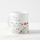 Monogrammed Waterverf Kleurrijke Wildflower Meadow Koffiemok (Voorkant links)