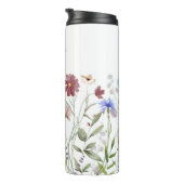 Monogrammed Waterverf Kleurrijke Wildflower Meadow Thermosbeker (Geroteerd rechts)