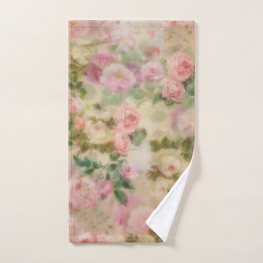 Monogrammed Waterverf  roze rozen Bad Handdoek (Handdoek)