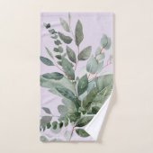 Monogrammed Waterverf rustieke salie groen Bad Handdoek (Handdoek)