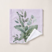 Monogrammed Waterverf rustieke salie groen Bad Handdoek (Wasdoekje)