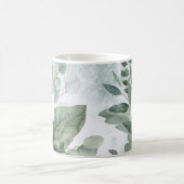 Monogrammed Waterverf rustieke salie groen Koffiemok (Center)