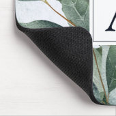 Monogrammed Waterverf rustieke salie groen Muismat (Hoek)