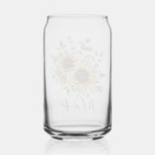 Monogrammed Waterverf  rustieke zonnebloem Blikvorm Glas (Achterkant)