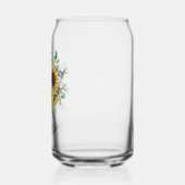 Monogrammed Waterverf  rustieke zonnebloem Blikvorm Glas (Links)
