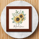 Monogrammed Waterverf  rustieke zonnebloem Cadeaudoosje<br><div class="desc">Voeg  charme toe aan uw geschenkverpakking met onze Monogrammed Waterverf  Zonnebloem geschenkdoos! Personaliseer het voor een unieke touch.</div>
