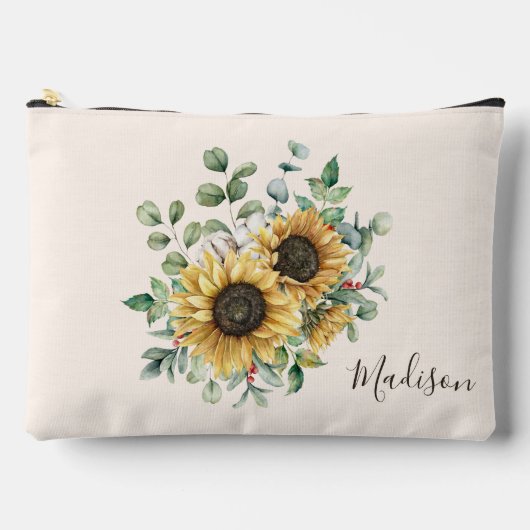 Monogrammed Waterverf  rustieke zonnebloem Etui (Voorkant)