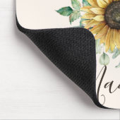 Monogrammed Waterverf  rustieke zonnebloem Muismat (Hoek)