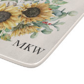 Monogrammed Waterverf  rustieke zonnebloem Snijplank (Hoek)