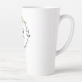 Monogrammed Waterverf salie groene bladeren krans Latte Mok (Rechts)