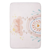 Monogrammed Waterverf Schattige Regenboog Kinderen Badmat (Voorkant Verticaal)