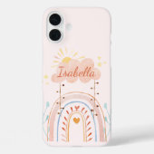 Monogrammed Waterverf Schattige Regenboog Kinderen Case-Mate iPhone Case (Achterkant)