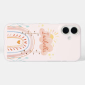 Monogrammed Waterverf Schattige Regenboog Kinderen Case-Mate iPhone Case (Achterkant (horizontaal))