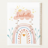 Monogrammed Waterverf Schattige Regenboog Kinderen Planner (Achterkant)