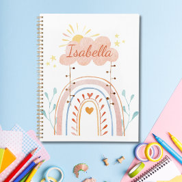 Monogrammed Waterverf Schattige Regenboog Kinderen Planner