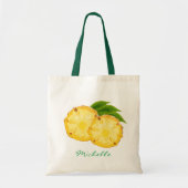 Monogrammed Waterverf tropische gespleten anananan Tote Bag (Voorkant)