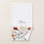 Monogrammed Waterverf Wildflower  Bloemen Bad Handdoek (Handdoek)