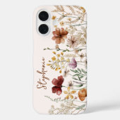 Monogrammed Waterverf Wildflower Bloemen Case-Mate iPhone Case (Achterkant)