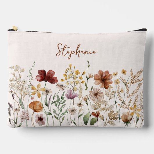 Monogrammed Waterverf Wildflower Bloemen Etui (Voorkant)