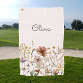 Monogrammed Waterverf Wildflower  Bloemen Golfhanddoek
