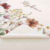 Monogrammed Waterverf Wildflower Bloemen Sherpa Deken (3/4)