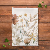 Monogrammed Waterverf Wildflower  Bloemen Theedoek