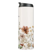 Monogrammed Waterverf Wildflower  Bloemen Thermosbeker (Geroteerd rechts)