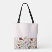 Monogrammed Waterverf Wildflower  Bloemen Tote Bag (Achterkant)