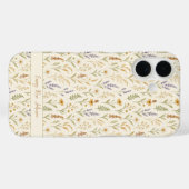 Monogrammed Waterverf Wildflower Bloempatroon Case-Mate iPhone Case (Achterkant (horizontaal))