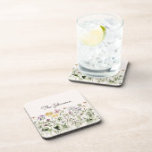 Monogrammed Waterverf Wildflower Garden Bier Onderzetter (Rechterzijde)