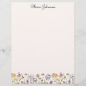 Monogrammed Waterverf Wildflower Garden Briefhoofd (Voorkant)