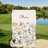 Monogrammed Waterverf Wildflower Garden Golfhanddoek