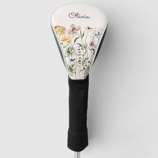 Monogrammed Waterverf Wildflower Garden Golfheadcover (Voorkant)