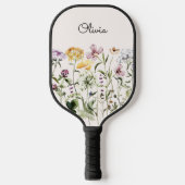 Monogrammed Waterverf Wildflower Garden Pickleball Paddle (Voorkant)