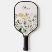 Monogrammed Waterverf Wildflower Garden Pickleball Paddle (Achterkant)
