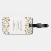 Monogrammed Waterverf Wildflower Meadow Floral Bagagelabel (Achterkant horizontaal)