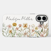 Monogrammed Waterverf Wildflower Meadow Floral Case-Mate iPhone Case (Achterkant (horizontaal))