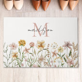 Monogrammed Waterverf Wildflower Meadow Floral Deurmat