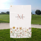Monogrammed Waterverf Wildflower Meadow Floral Golfhanddoek