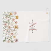 Monogrammed Waterverf Wildflower Meadow Floral Golfhanddoek (Horizontaal)