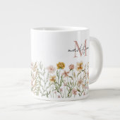 Monogrammed Waterverf Wildflower Meadow Floral Grote Koffiekop (Voorkant rechts)