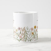 Monogrammed Waterverf Wildflower Meadow Floral Grote Koffiekop (Voorkant)