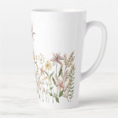 Monogrammed Waterverf Wildflower Meadow Floral Latte Mok (Rechts)